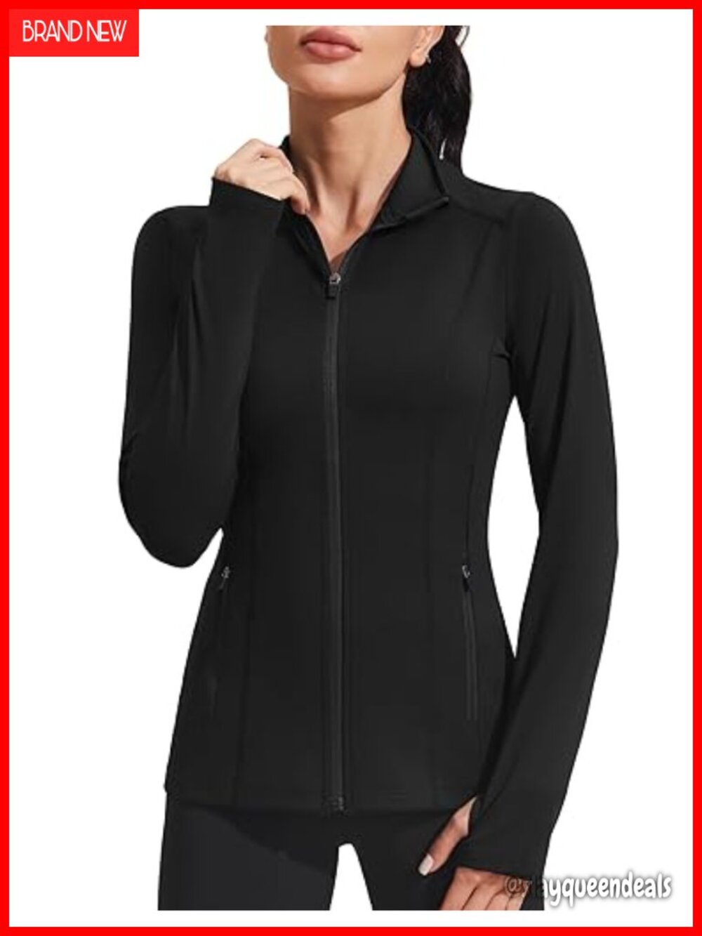 Women's Athletic Jacket Slim Fit Full Zip Workout Track Jacket Thumbholes
